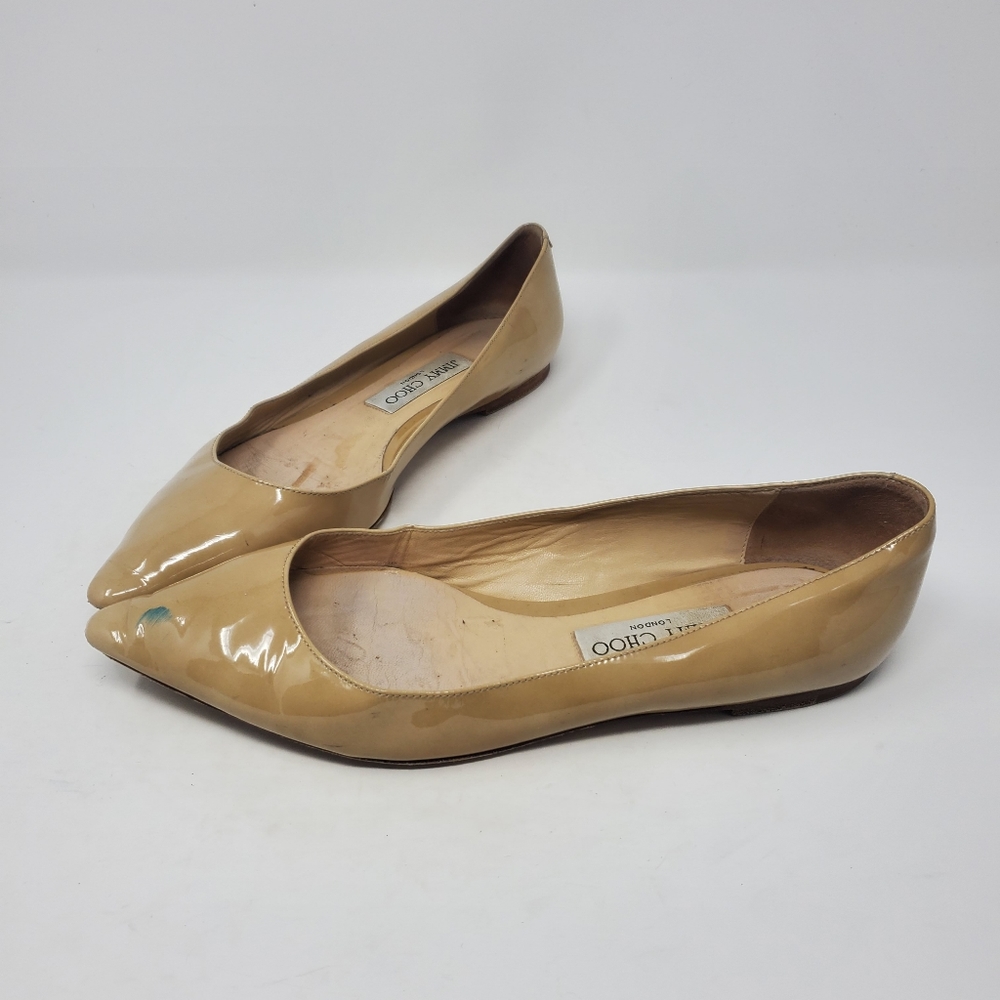 Jimmy Choo Nude Patent Flats - Picture 4 of 8